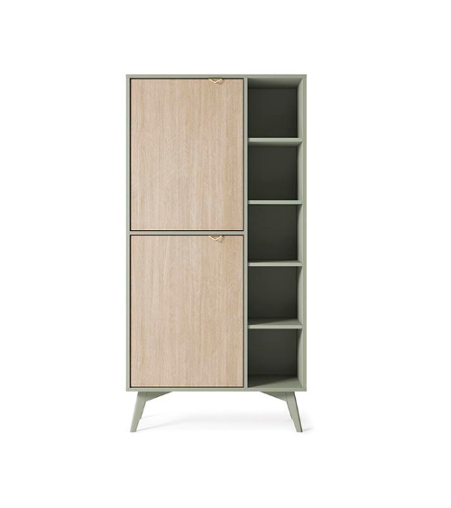 Ensemble meuble TV FOREST couleur Chevrons Scandi / Eucalyptus